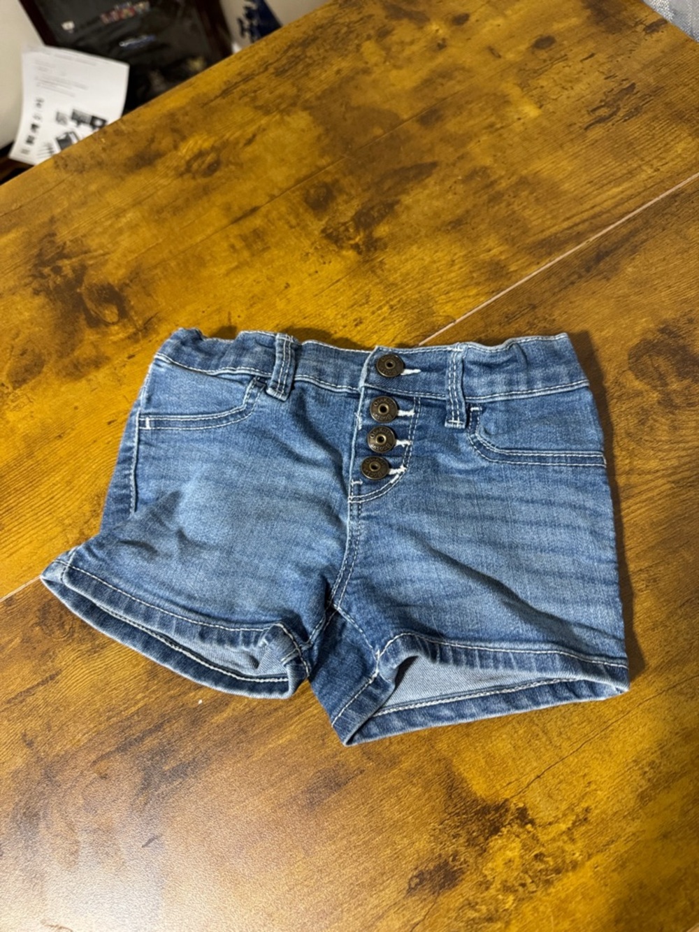 OshKosh B'gosh Medium Blue Denim Button-Front Girls' Shorts